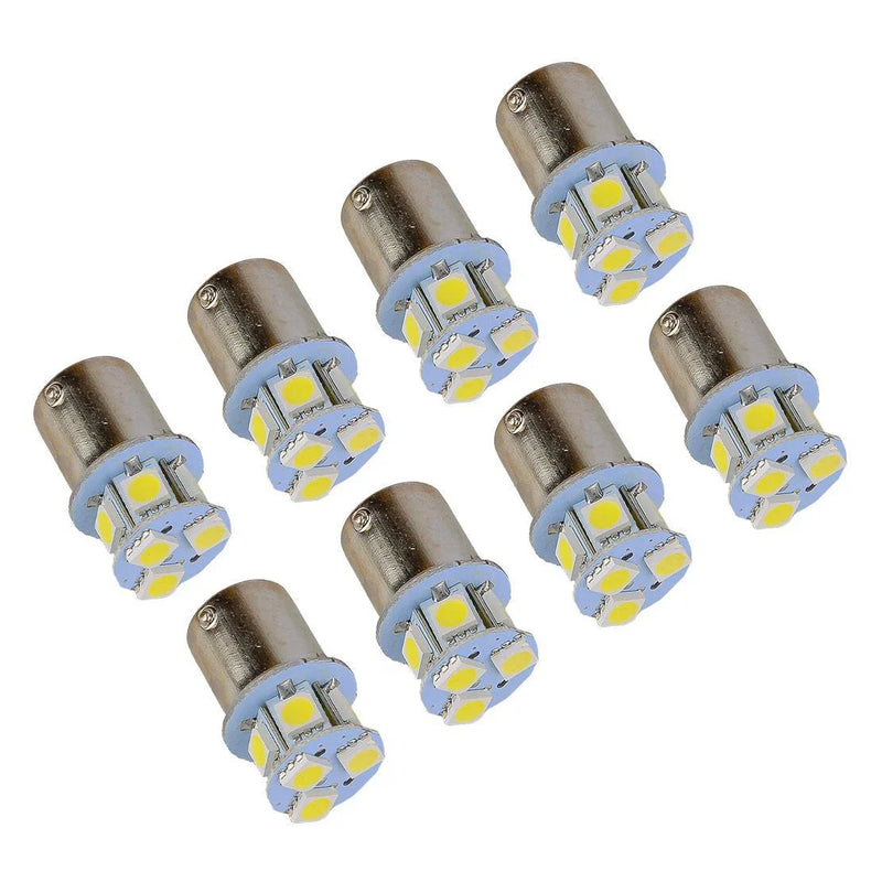 Car 8Pcs White LED 1156 BA15S P21W 8SMD DRL Daytime Running Lights