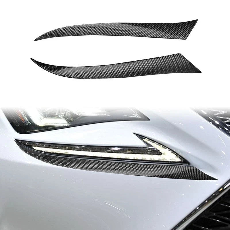 Lexus RC 2015-2018 DRY Carbon Fiber Headlight Eyebrow Cover Trim