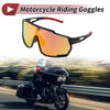 Motorcycle Riding Red Black Tri-Acetyl Cellulos PC UV400 Goggles