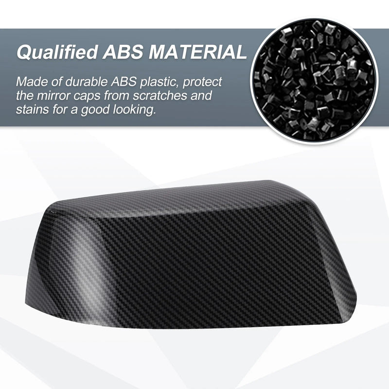 Cadillac & Chevrolet 1 Set Rearview Mirror Cover Cap Black Carbon Fiber
