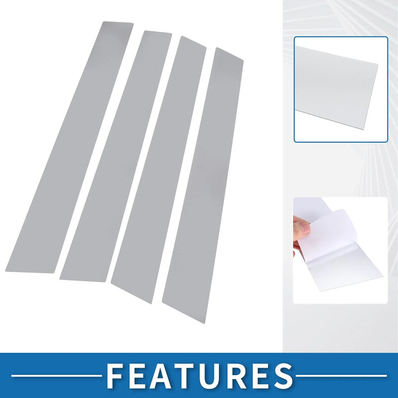 Porsche Panamera 4 Pcs Chrome Silver Tone Car Pillar Window Trim Covers (2010-2016)