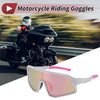 Set Motorcycle Riding Goggles Pink Lens White Pink Frame Tri-Acetyl Cellulos