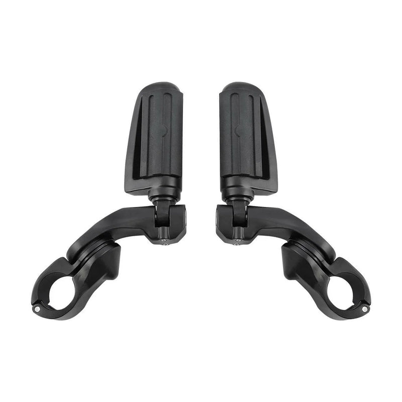 Matte Black 32mm Short Angled Highway Bar Engine Guard Pegs Mounts Footpegs