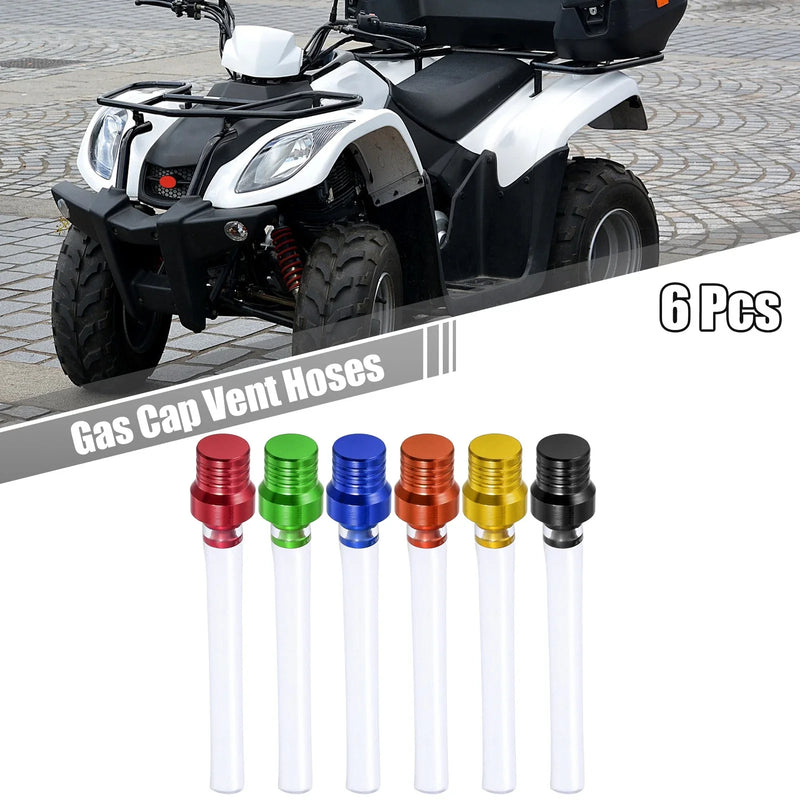 Motorcycle 6pcs Gas Fuel Air Vent Hose Breather One Way Clear Tube 6 Colors