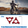 Motorcycle 2 x 17mm Fork Preload Adjusters Aluminum Alloy Red
