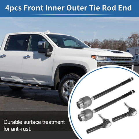 Chevrolet Malibu 4pcs Front Inner Outer Tie Rod End Link (2004-2012)