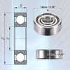10 x 5x14x5mm Double Metal Shield Single Row Deep Groove Ball Bearings