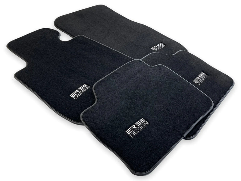 BMW 7 Series E65 E65LCI Black with Side Clips Floor Mats (2002-2008)