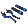 Yamaha YZF R1 R6 Blue Extendable Brake Clutch Lever Grip Set