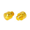 Motorbike 2 x 10mm Mirror Hole Plugs Reverse Screw Yellow Universal