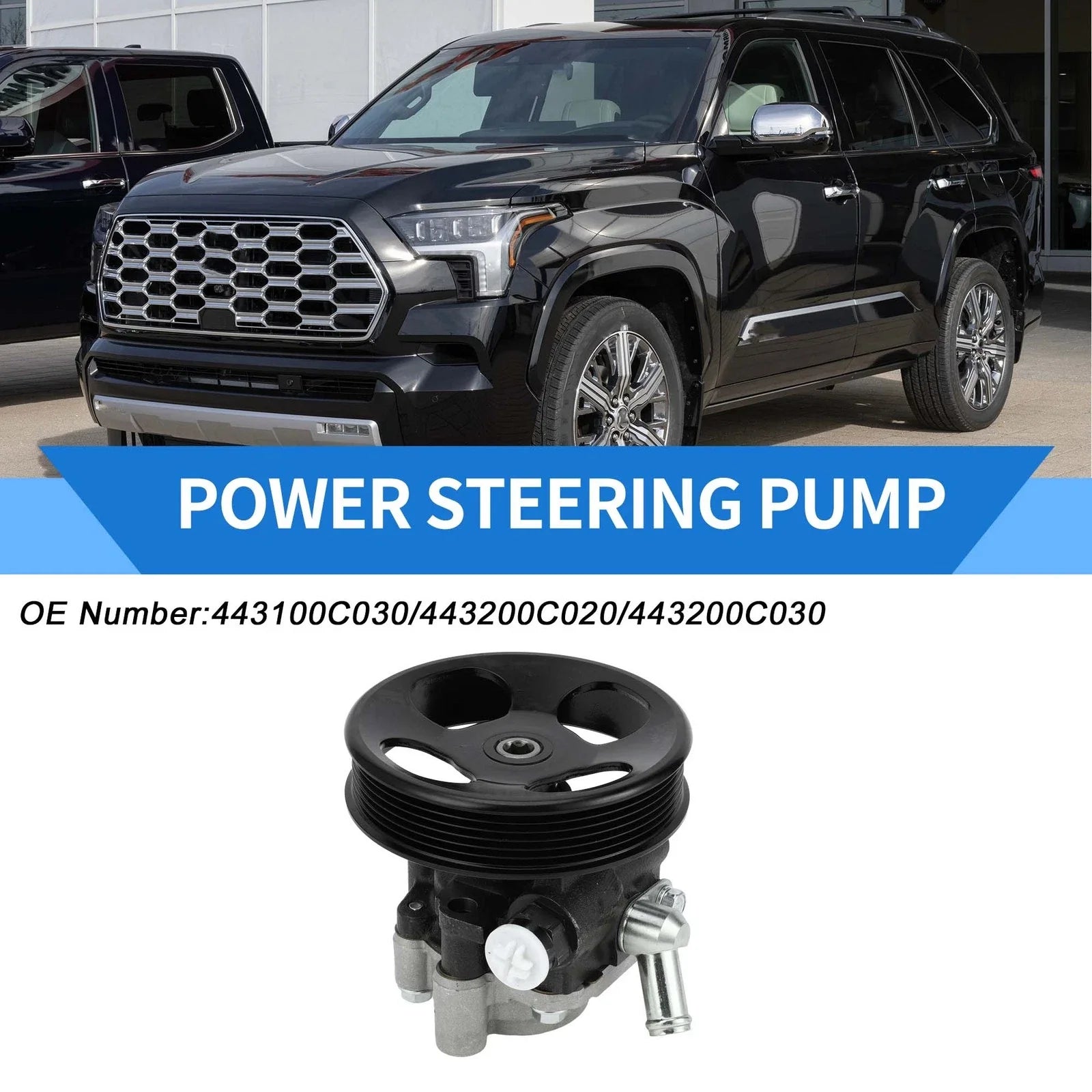 Power Steering Pump with Pulley for Toyota Sequoia Tundra (2001-2023)