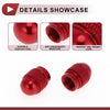Car (All Years) 4 x Mini Bullet Style Tire Valve Stem Caps Dust Covers Red