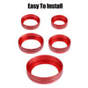 Ford 4WD 7 Pcs Red AC Headlight Radio Switch Knob Covers