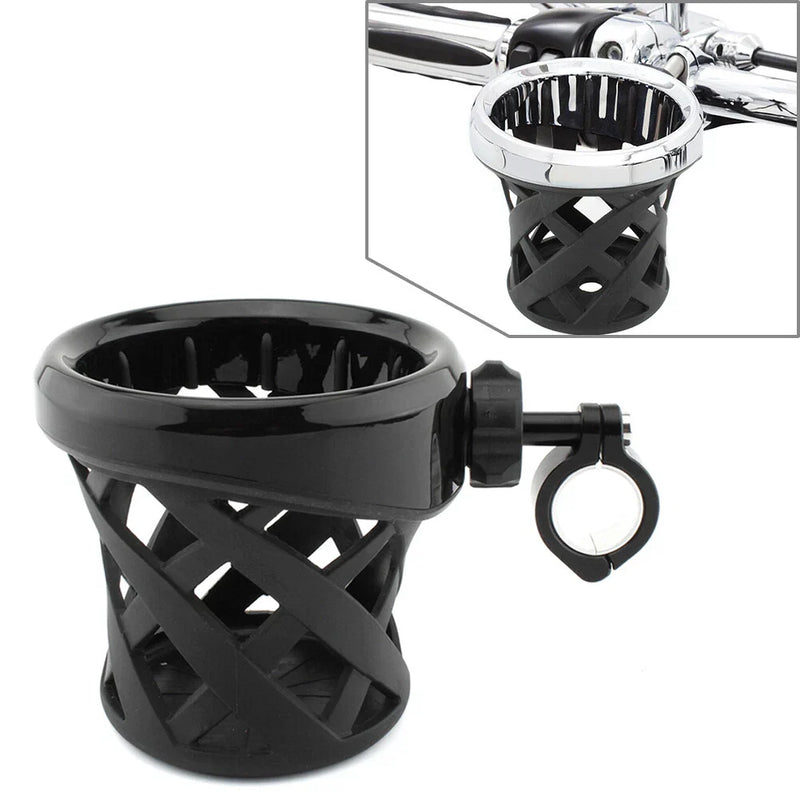 Round Handlebars 7 / 8"-1" (22-25mm) Black - Universal Fit Cup Holder