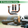Motorcycle Hand Grips Cover Kit Handlebar Cover Orange Aluminum Alloy Rubber