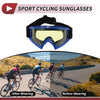 Set Motorcycle Riding Goggles Yellow Lens Blue Frame PC Cycling Sunglasses