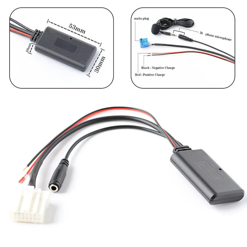 Mazda 2 3 5 6 BT AUX Adapter Wireless Radio Stereo Microphone Handsfree