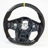 Toyota Supra A90 Flat Bottom Carbon Suede Yellow Steering Wheel (19-21)
