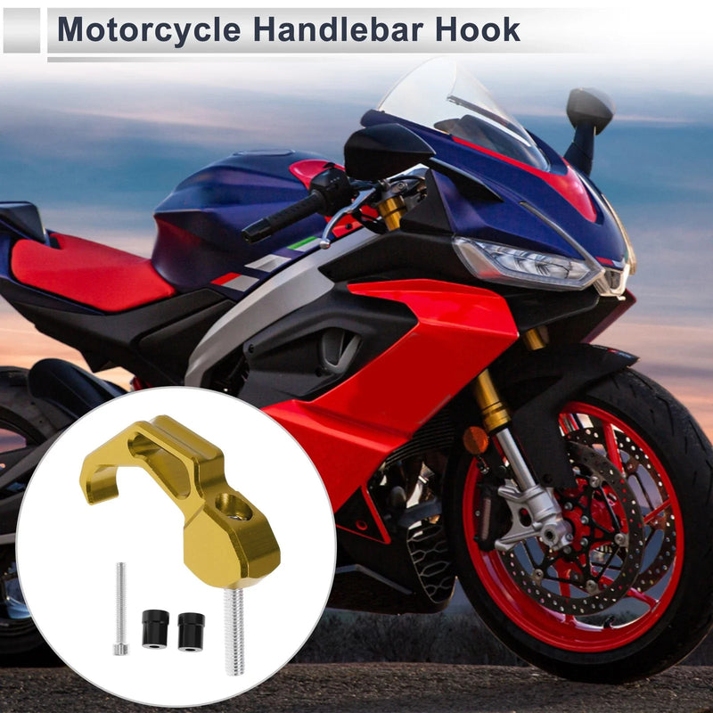 Motorcycle Finger Shape Hook 1 Set Gold Black 68mm Length
