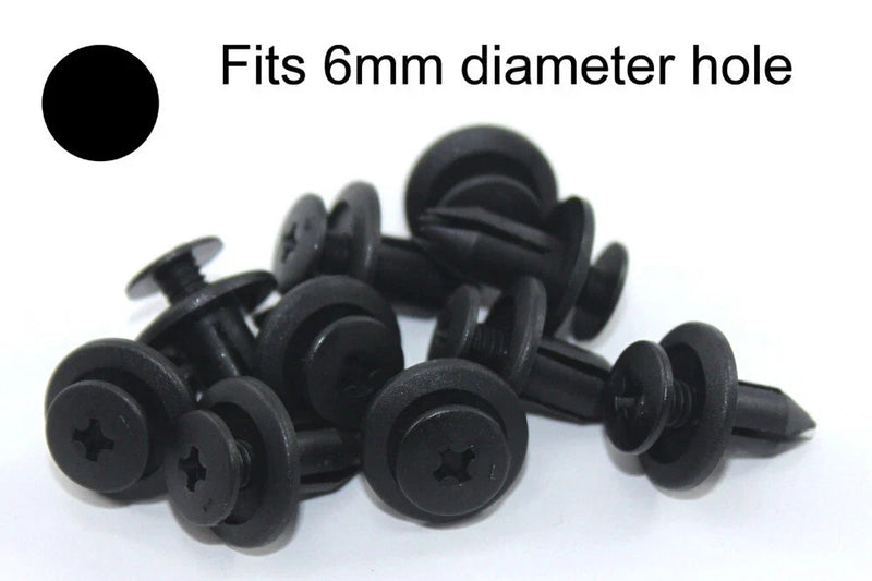 Kawasaki 10 x 6mm M6 Kunststoff Schraube Nieten Scrivet Panel Clips
