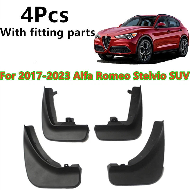 Alfa Romeo Stelvio SUV 4x Mud Flaps Splash Guards Fender Cover (2017–2023)