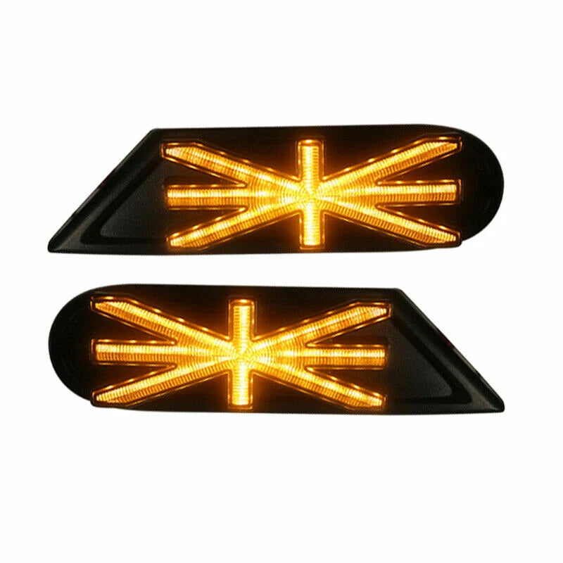 Mini Cooper R56 R55 R58 Union Jack Amber LED Side Marker Turn Signal Light