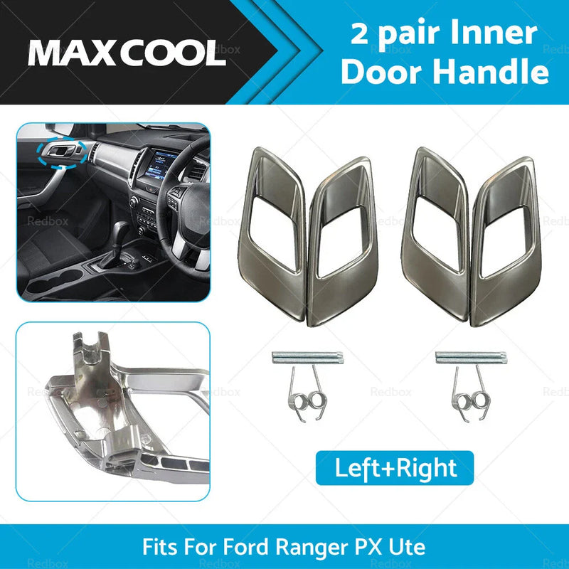 Ford Ranger 4 x Front Rear Inner Door Handles Dark Chrome (2011-2023)