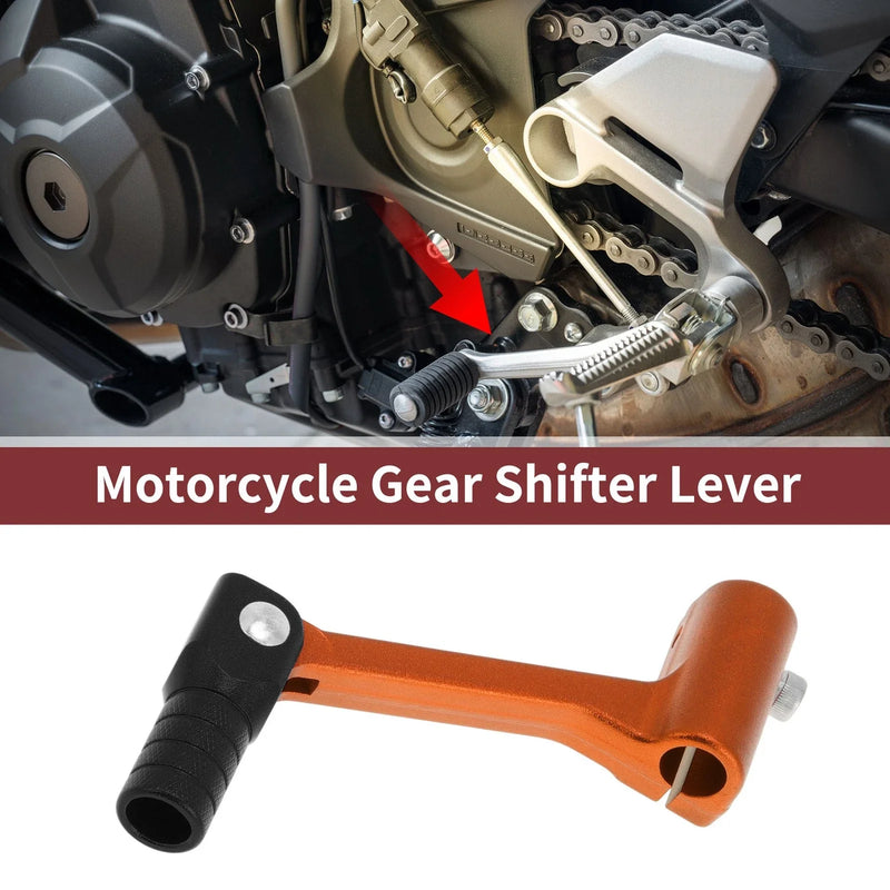 Bosuer Cheetah Orange Lever Black Head Folding Gear Shifter Lever