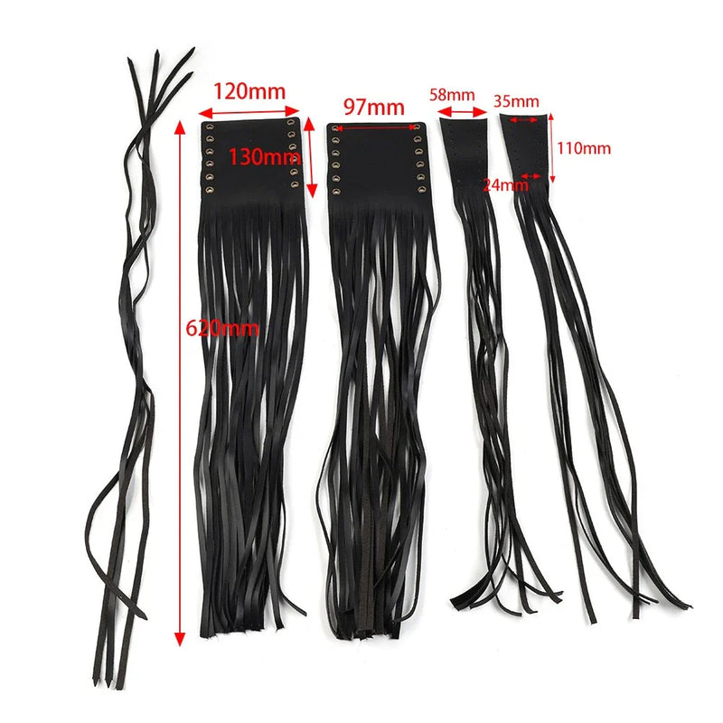 Motorcycle Black Handlebar Grip Tassel W/ Clutch Lever Fringe Covers