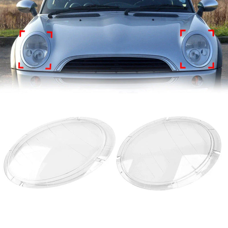 BMW Mini Cooper R50 R52 R53 Clear Headlight Lens Covers (2001-2006)