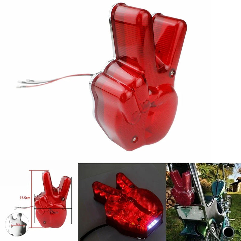 Harley Cafe Racer Chopper Vintage Peace Sign LED Tail Brake Light