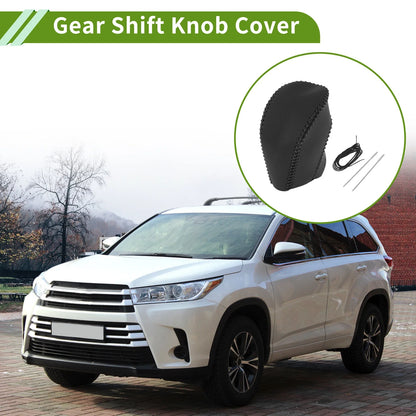 Car Gear Shift Knob Cover for Toyota Highlander (2008-2013) Black Faux Leather