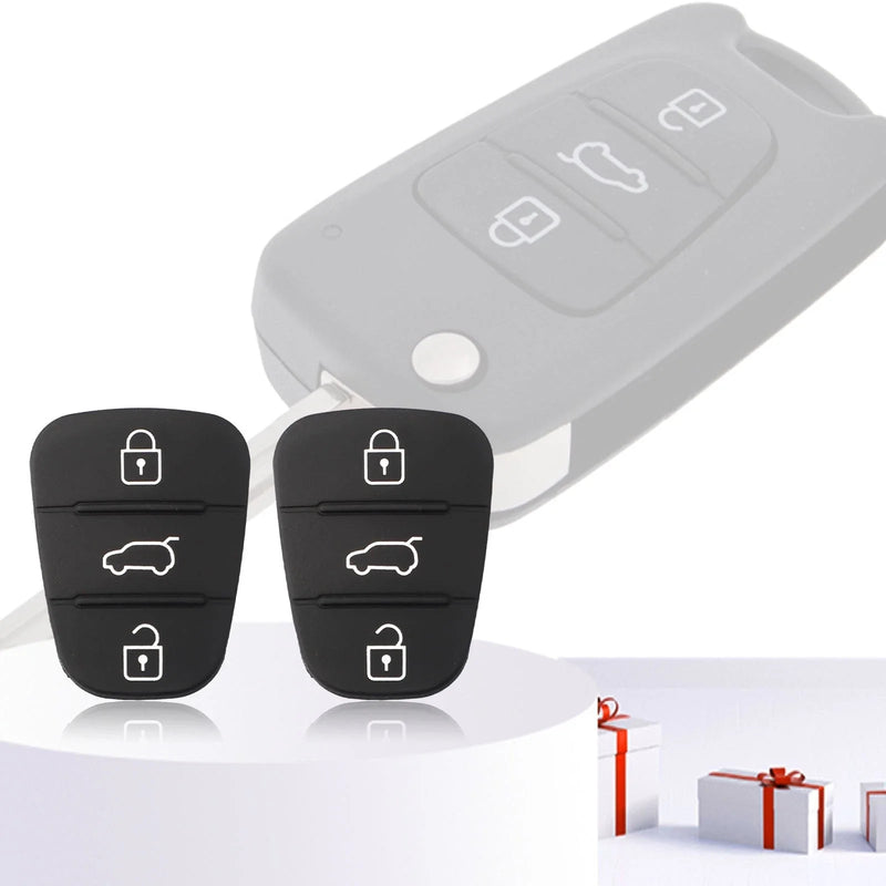 Hyundai I10 I20 I30 Remote Car Key 2 x Black Rubber Shell (3 Buttons)