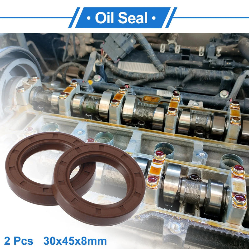 Oil Seal / 30x45x8mm / Rotary Shaft Seal FKM Rubber Brown 2 x
