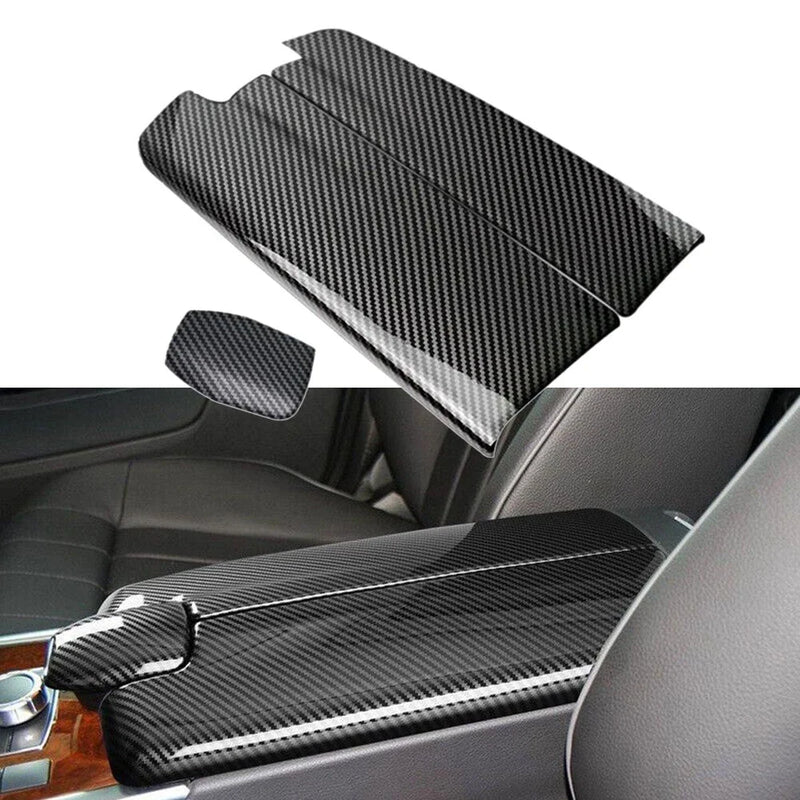 E Class W212 Carbon Fiber Center Armrest Box Cover (2010–2015)