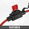 Car 10A Mini Blade Style Fuse Set with 12 AWG Holder