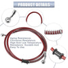 Motorcycle Hydraulic Brake Line 51.18" 10mm Oil Hose Pipe Stainless Steel Red