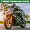 Motorcycle 100cm Braided Hydraulic Brake Line Oil Hose Black Army Green