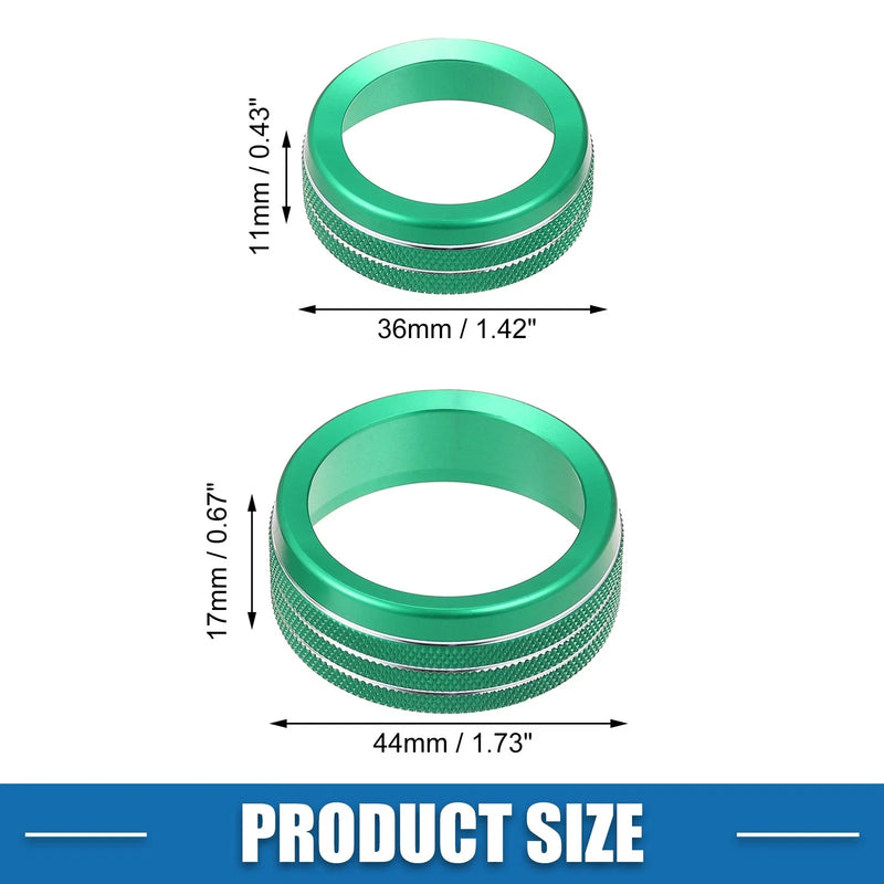 Dodge Durango (2014-2020) - 3 x Green AC Radio Switch Knob Cover Decals
