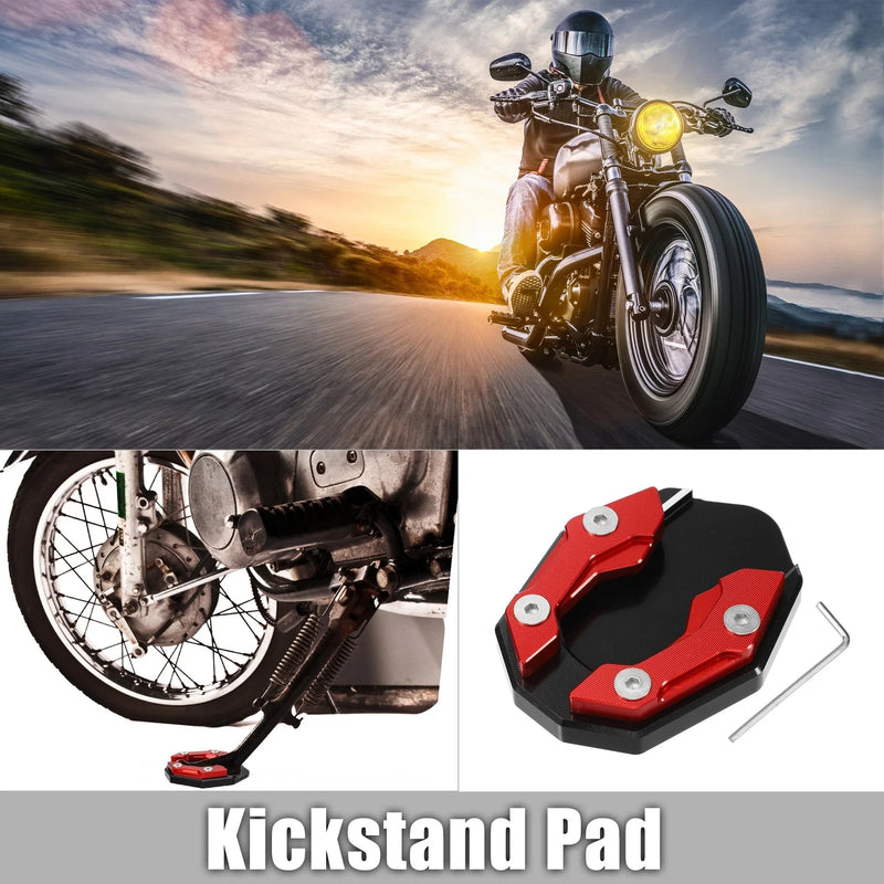 Honda Black Red Set Aluminum Alloy Kickstand Plate Pad