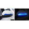 Car Reflective Blue Carbon Fiber Style Side Mirror Warning Trim