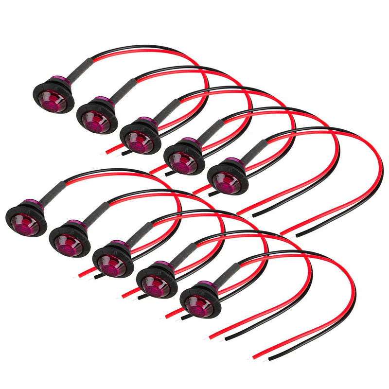 Trailer Truck RV 10pc Purple 3/4" Bullet Round LED Side Marker Lights