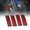 Motorcycle 4pcs M5x0.8 Red Universal Screw Mount Round Warning Reflector