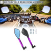Motorcycle M8/M10 1 Set Motorcycle Rear View Mirrors Black Purple Aluminum