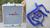 Honda Civic EG EK B16 B18 CRX Del Sol Aluminum Radiator + Black Hose (1992-2001)