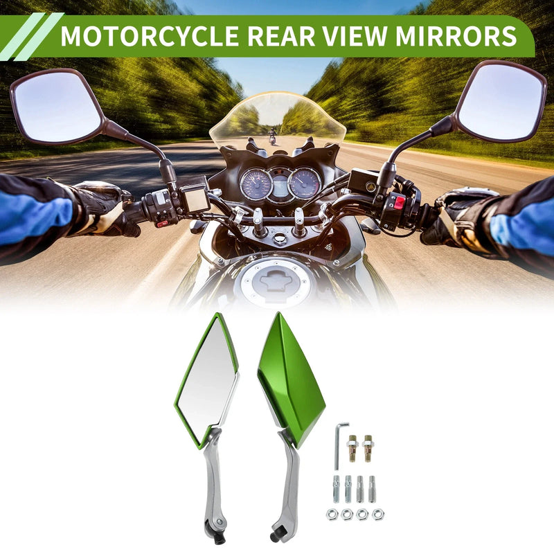 Make Model M8/M10 1 Set Rear View Mirrors Prismatic Green Aluminum