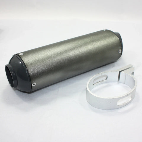 125cc 140cc 150cc PIT Bike 38mm Matt Grey Alloy Exhaust Muffler + Clamp
