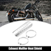 Motorcycle 1 Set Exhaust Heat Shield Shield Cover Heel Guard Silver Tone