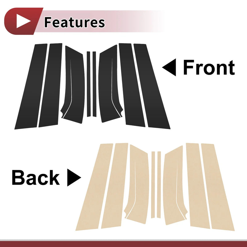 Suzuki SX4 (2015-2021) Black 8 Pcs Car Door Pillar Window Trim