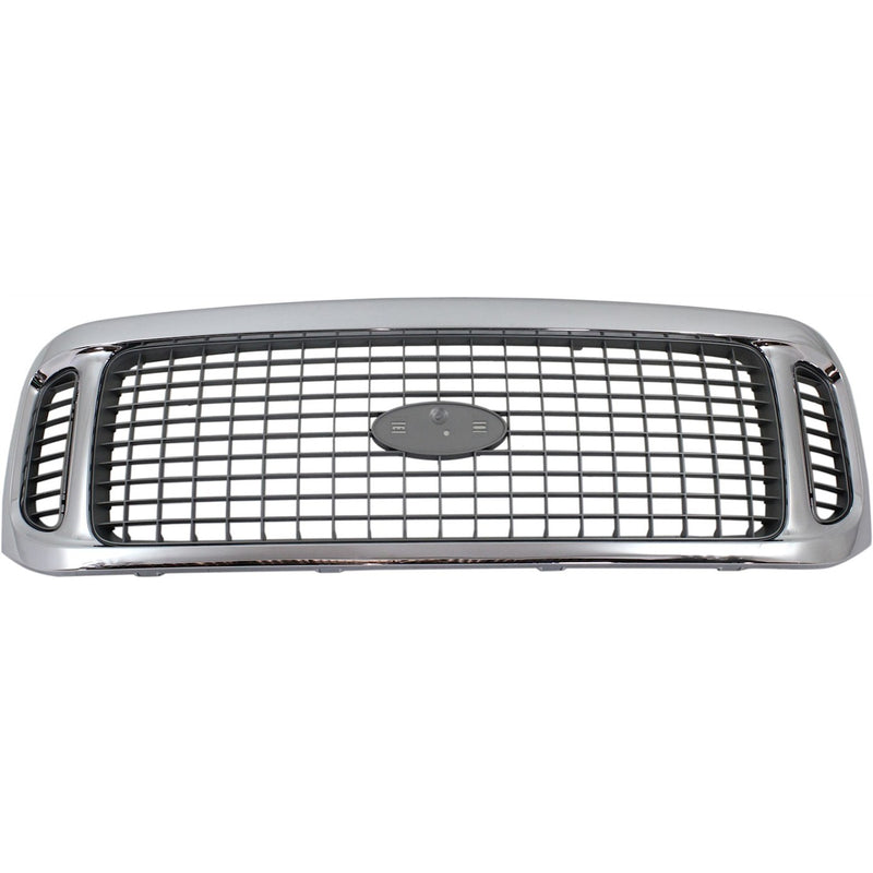 Grille For 2002-2004 Ford Excursion Chrome Shell w/ Gray